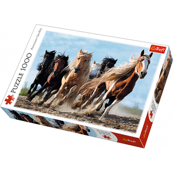 Galopujący koń puzzle 1000 sztuk 68,3x48cm w pudełku 40x27x6cm