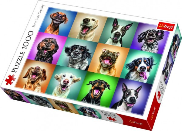 Puzzle Śmieszne portrety psa 1000 sztuk 68,3x48cm w pudełku 40x27x6cm