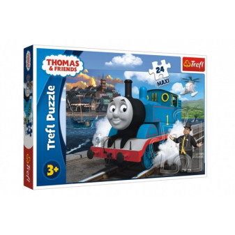 Puzzle maxi 24 sztuki Maszyna Happy Day Thomas-Thomas 60x40cm w pudełku 21x14x4cm