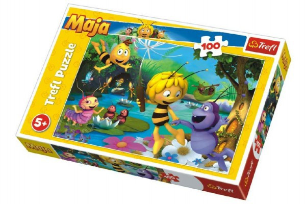 Puzzle Pszczółka Maja z przyjaciółmi 100 sztuk 41x27,5cm w pudełku 29x19x4cm