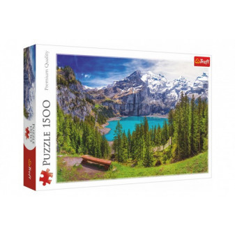 Puzzle Lake Oeschinen Alps, Szwajcaria 1500 sztuk 85x58cm w pudełku 40x26x6cm