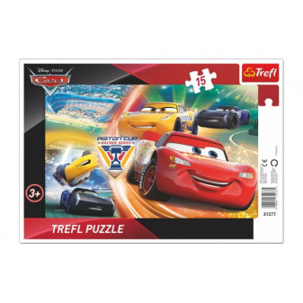 Puzzle planszowe Auta/Walka o zwycięstwo 33x23cm 15 elementów