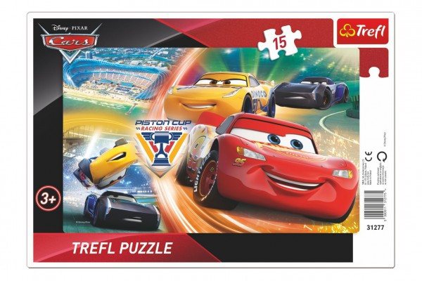 Puzzle planszowe Auta/Walka o zwycięstwo 33x23cm 15 elementów