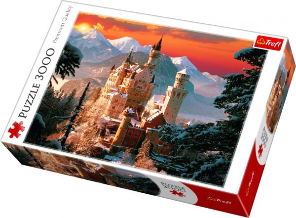 Puzzle Zamek zimowy Neuschwanstein 3000 sztuk 116x85cm w pudełku 40x27x9cm