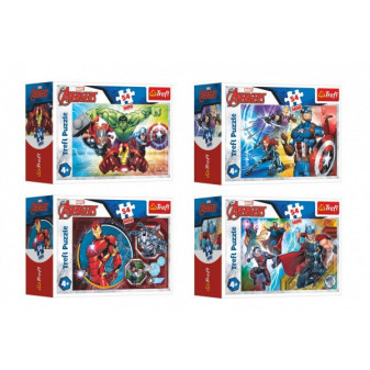 Minipuzzle 54 sztuk Avengers/Heroes 4 rodzaje w pudełku 9x6,5x4cm 40 sztuk w pudełku