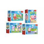 Minipuzzle 54 elementy Happy Day Peppy Pigs/Peppa Pig 4 rodzaje w pudełku 9x6,5x3,5cm 40 szt vb