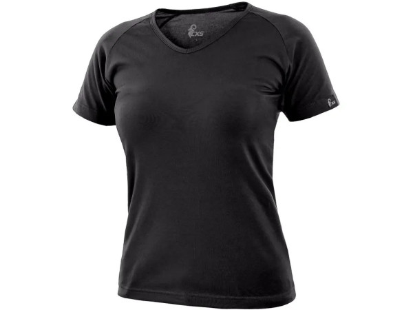 T-shirt CXS ELLA, damski, krótki rękaw, czarny, rozmiar 3XL