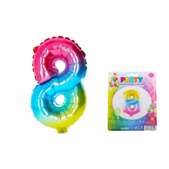 Balon dmuchany - numer 8 tęcza
