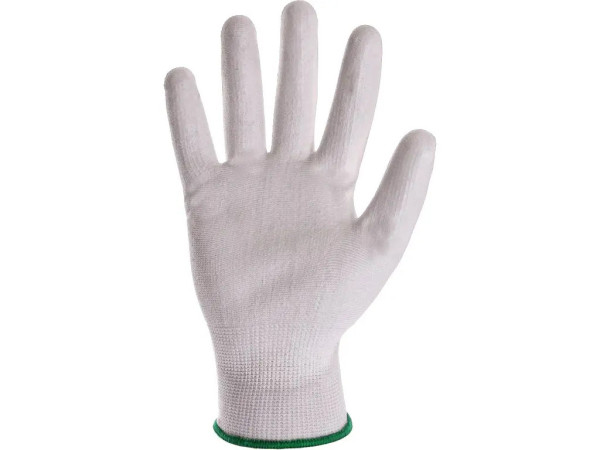 Rękawiczki CXS BRITA WHITE, zanurzone w poliuretanie, rozmiar 05