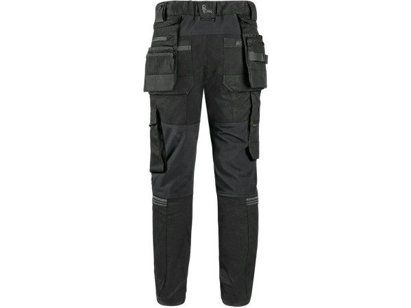 Spodnie CXS LEONIS, męskie, czarne z szarymi dodatkami, rozmiar 56