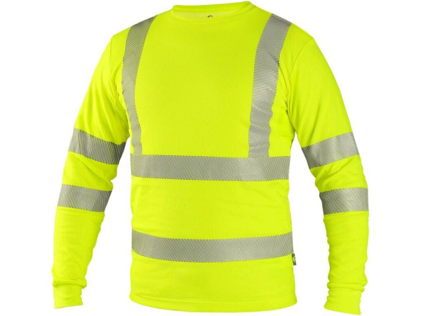 T-shirt CXS OLDHAM, długi rękaw, ostrzegawczy, męski, żółty, rozmiar S
