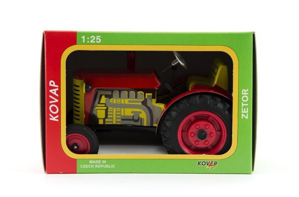 Ciągnik Zetor czerwony klucz metalowy 14cm 1:25 w pudełku Kovap