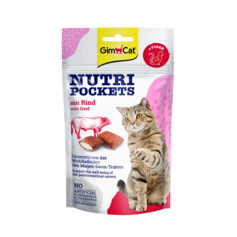 GimCat Nutri Pockets z wołowiną 60 g