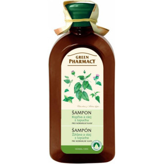 Green Pharmacy Szampon do włosów normalnych - Olejek z korzenia pokrzywy i łopianu 350ml