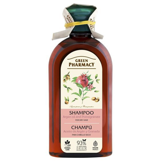 Szampon Green Pharmacy do włosów suchych i zniszczonych - Olej arganowy i granat, 350 ml