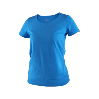 T-shirt CXS EMILY, damski, z krótkim rękawem, w kolorze lazurowym