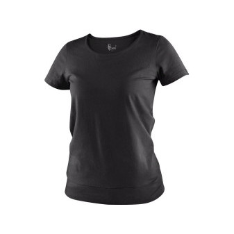 T-shirt CXS EMILY, damski, z krótkim rękawem, w kolorze czarnym