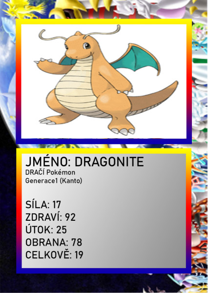 Figurka Pokemona 3D: karta gracza Dragonite