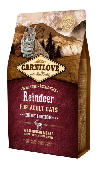 Carnilove Cat, renifer bez zbóż, karma dla dorosłych Energy&Outdoor 2kg