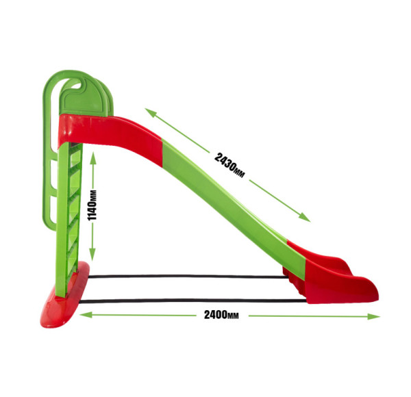 Doloni Slide z uchwytem 243 cm Zielono-czerwony
