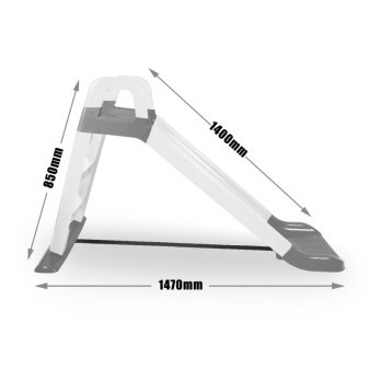 Doloni Slide z uchwytem 140 cm Biało-szary