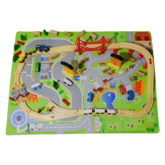 Aga4Kids Drewniane tory kolejowe 75 elementów