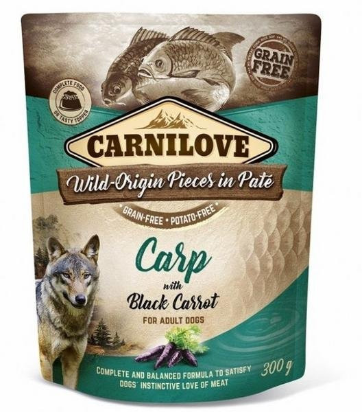 Saszetka Carnilove Dog Paté Karp z Czarną Marchewką 300g