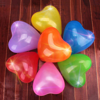Aga4Kids Lateksowy Balon Serce z Diodą LED mix kolorów 25 cm
