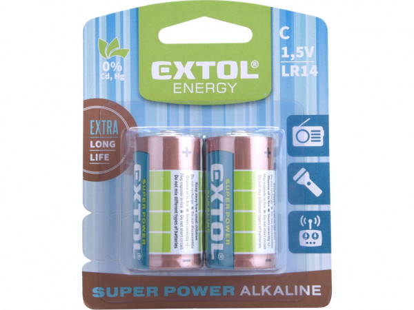 baterie alkaliczne, 2 szt, 1,5 V C (LR14)
