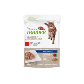 Pouch Trainer Natural CAT SP. HAIRBALL wołowina 85g