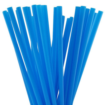 Słomki plastikowe - słomki 250 x 8mm, niebieskie, 100 szt