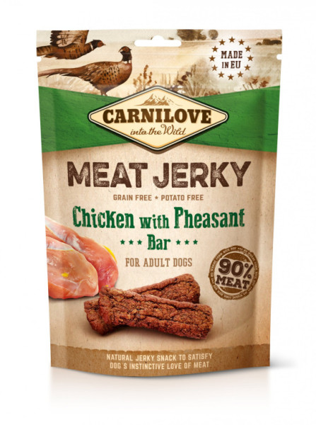 Carnilove Jerky Pałeczki z kurczaka z bażantem 100 g