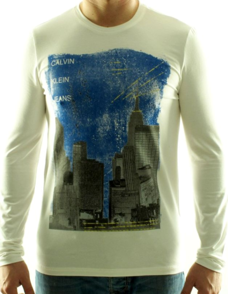 CALVIN KLEIN T-shirt cmp84q Kremowy