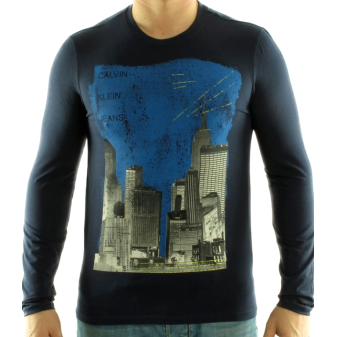 CALVIN KLEIN T-shirt cmp84q Granatowy