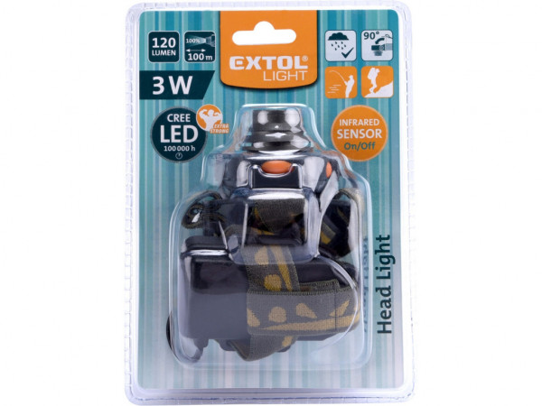 czołówka 120lm CREE z czujnikiem IR, CREE 3W XPE LED