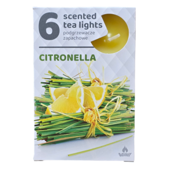 Świece tealight z dodatkiem cytronelli 6 szt.