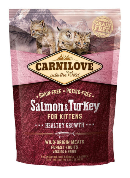 Carnilove Cat Kocięta z Łososiem i Indykiem Bez Zbóż Zdrowy Wzrost 400g