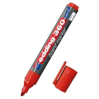 Marker Edding 360 czerwony ślad szerokość 1,5 - 3mm