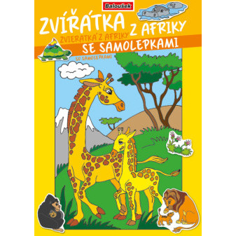 Kolorowanka - A4 - z naklejkami - Zwierzęta z Afryki
