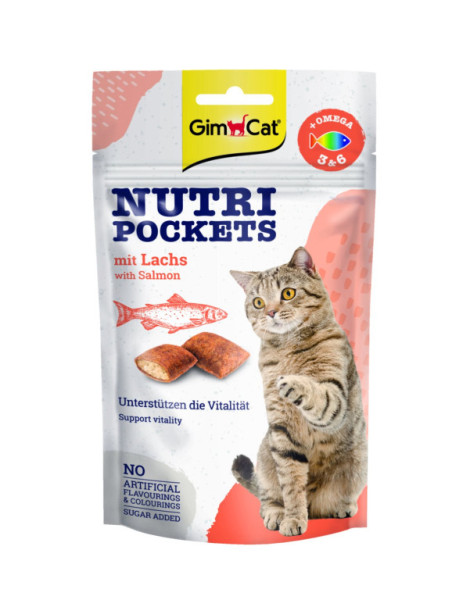 GimCat Nutri Pockets z łososiem 60 g