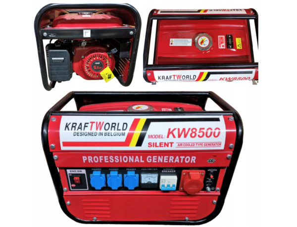 KraftWorld Trójfazowy generator benzynowy KW-8500 2 kW