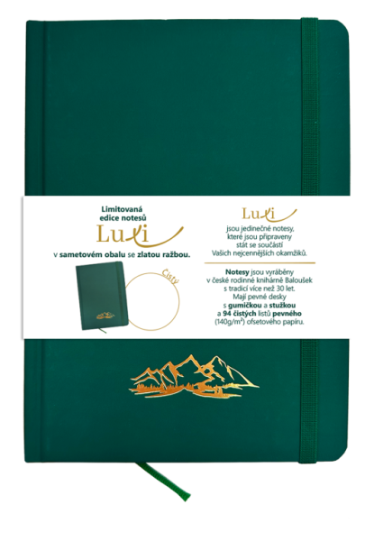 Notesy Luxi puste - A5 - laminat - butelkowa zieleń