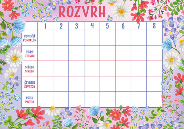 Harmonogram zajęć Kwiaty