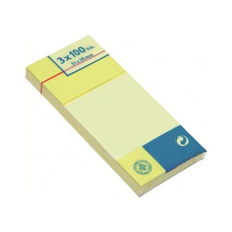 Blok karteczek samoprzylepnych 3,8 x 5,1 cm 3 szt pastelowy żółty Smart line