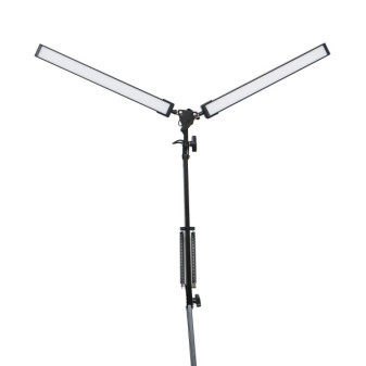 Lampa stołowa LED Platinet Flexy 20W ściemnialna z klipsem, 2 ramiona, czarna
