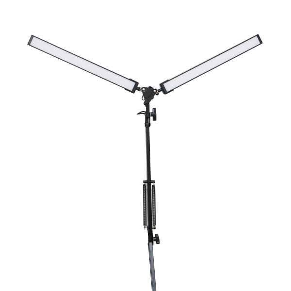Lampa stołowa LED Platinet Flexy 20W ściemnialna z klipsem, 2 ramiona, czarna