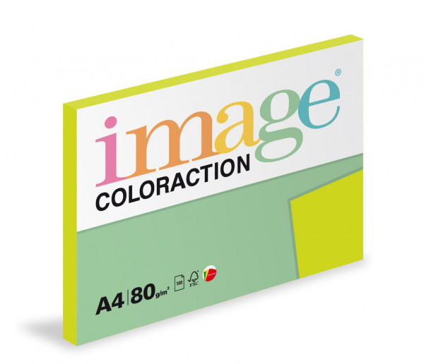 Papier kolorowy IMAGE Rio - odblaskowy zielony, A4, 80g, 100 ark. (NeoGr)