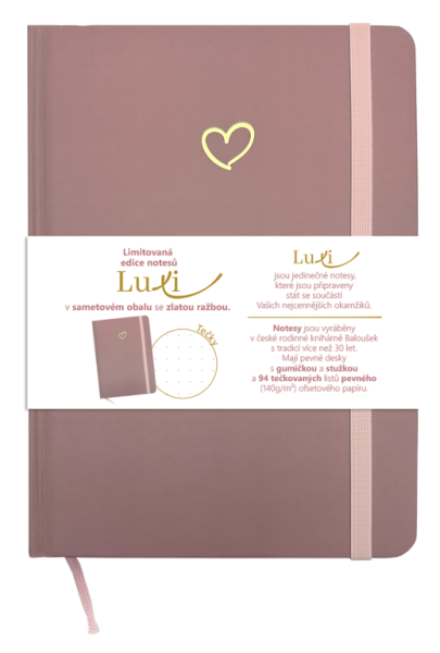 Notatki Luxi kropki - A5 - laminat - stary róż