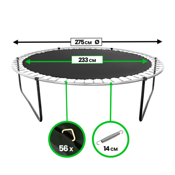 Trampolina Aga Rebounder 275 cm (56 oczek)