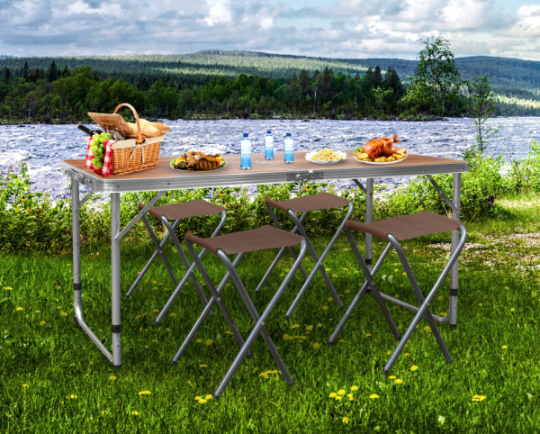 Zestaw Aga Camping składany brązowy